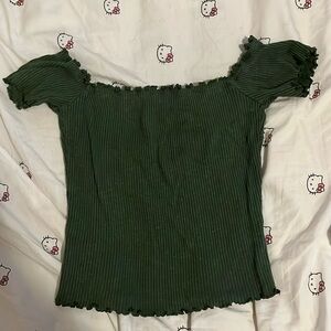 Green off the shoulder top Windsor